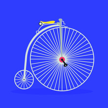 Two Wheeled Penny Farthing In Illustration