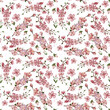 Hand drawn watercolor sakura flowers seamless pattern