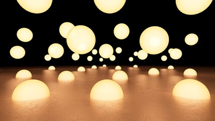 Wall Mural - balls of lights in the dark