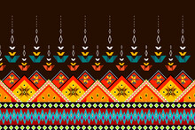 Geometric Ethnic Oriental Ikat Pattern Traditional Design For Background,carpet,wallpaper,clothing,wrapping,Batik,fabric,Vector Illustration.embroidery Style.