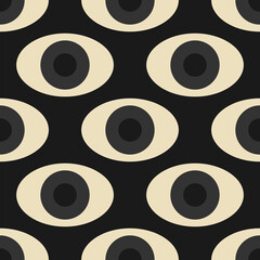 Wall Mural - Seamless pattern with minimal 20s geometric design with eyes