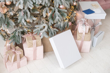 Wall Mural - Presents and Gifts under Christmas Tree, Winter Holiday Concept