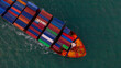 © Darunrat - Container ship global business  company freight shipping import export logistic and transportation by container ship, Container ship cargo freight shipping maritime transport international worldwide.