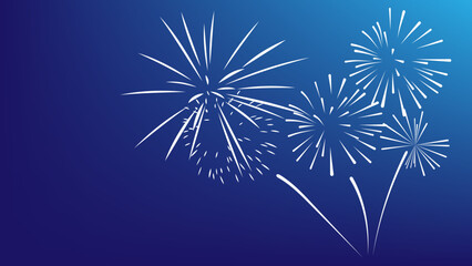 Wall Mural - white firework vector with blue background