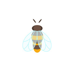 Wall Mural - cartoon bee. vector flat illustration. perfectly look on kids t-shirt, nursery poster, cards, appare