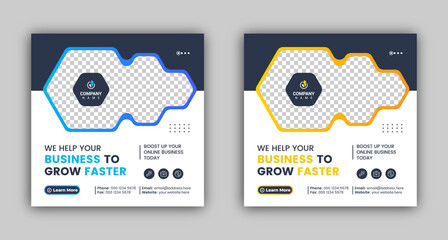 Wall Mural - social media business marketing facebook or instagram post and banner design template for website