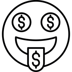 Sticker - Money-Mouth Face Icon