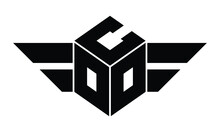 COO Three Letter Gaming Logo In Polygon Cube Shape Logo Design Vector Template. Wordmark Logo | Emblem Logo | Monogram Logo | Initial Letter Logo | Sports Logo | Minimalist Logo | Typography Logo |