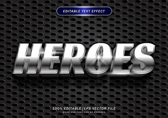 Poster - Heroes editable text effect. themed elegant color