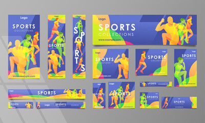 Wall Mural - Banner Design Set Template with Sports Concept