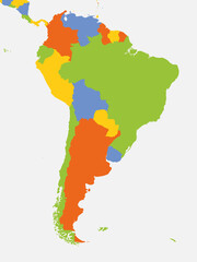Wall Mural - Political map of South America