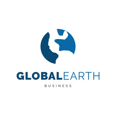 Global earth icon logo design inspiration