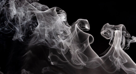 Wall Mural - Abstract smoke on a dark background . Isolated .