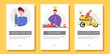© Uliana Rom - Food delivery mobile application banner set. Vector illustration.