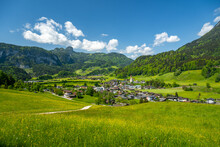 Idyllic Village Of Unken In Summer, Pinzgau, Salzburger Land, Austria, Europe