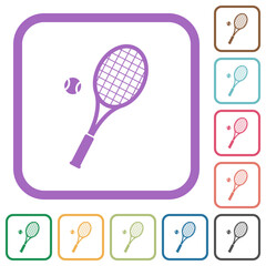 Wall Mural - Tennis racket with ball simple icons