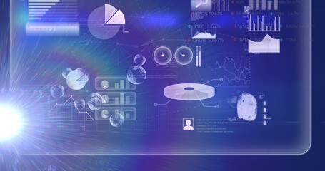 Poster - Image of bubbles and light over scientific graph and data