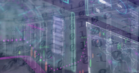 Poster - Image of data processing over server room