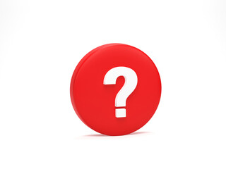 Fototapete - 3D rendering, 3D illustration. Question mark icon isolated on white. Business support. FAQ and QA concept.