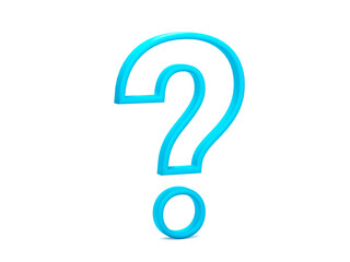 Fototapete - 3D rendering, 3D illustration. Question mark icon isolated on white. Business support. FAQ and QA concept.