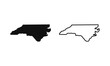 © New Vectors - North Carolina outline state of USA. Map in black and white color options. Vector Illustration..