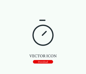 Poster - Clock vector icon. Editable stroke. Symbol in Line Art Style for Design, Presentation, Website or Mobile Apps Elements, Logo.  symbol illustration. Pixel vector graphics - Vector