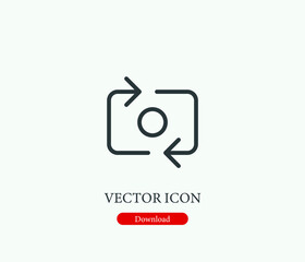 Poster - Camera vector icon. Editable stroke. Symbol in Line Art Style for Design, Presentation, Website or Mobile Apps Elements, Logo.  Shutter symbol illustration. Pixel vector graphics - Vector