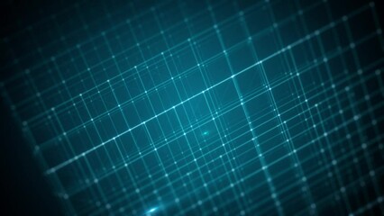 Poster - Abstract Technology Background With Grid Data Zooming In Loop/ 4k animation of an abstract minimal technology background with data grid and lines and outlined cube zooming in seamless looping
