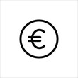 euro icon vector simple design on white background