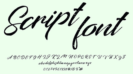 Canvas Print - Vintage brush script lettering font, handwritten calligraphic alphabet.