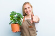 © kues1 - young adult blonde woman. farmer and gardering concept