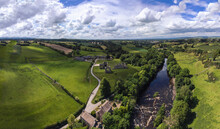 An Aerial View Of The Ruins Of Egglestone Abbey Near Barnard Castle In County Durham, UK