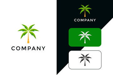 Palm tree elegant logo vector, coconut tree tropical beach home or marijuana icon design illustration Vector