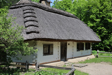 traditional ukrainian house in the woods