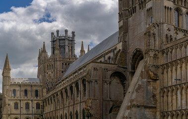 Sticker - architectural detail of the exterior of the Ely Cathedral with the famous octagonal tower