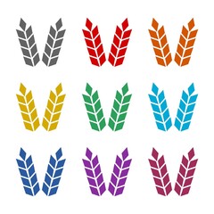 Sticker - Wheat icon isolated on white background. Set icons colorful