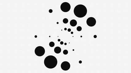 Aufkleber - Animation with black pulsating dots in circle. Animation. Black dots in three rows pulsate in circle in style of loading background. Colored background with black dots