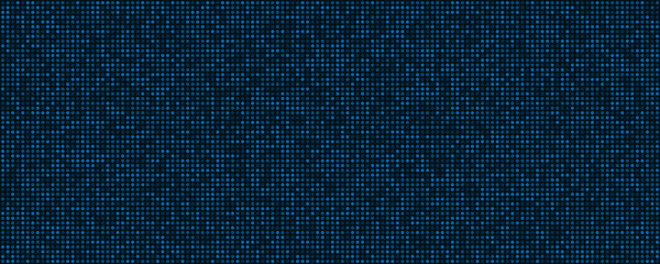 Poster - Abstract blue halftone circles technology pattern consists of different dots isolated on dark background. Geometric shape elements for presentation design. Suit for corporate, business, talks
