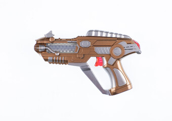 Wall Mural - futuristic pistol blaster isolated on white background