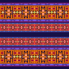 Ikat geometric folklore ornament. Tribal ethnic texture. Seamless striped pattern in Aztec style. Figure tribal embroidery. Indian, Scandinavian, Gyp sy, Mexican, folk pattern.ikat Seamless pattern.