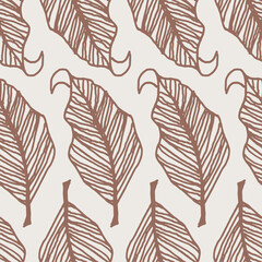  Seamless hand drawn leaves pattern