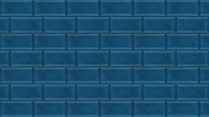 Poster - Blue quadrangular abstract background, motion graphics. Animation. Building of an abstract wall made of blue bricks on white concrete background.