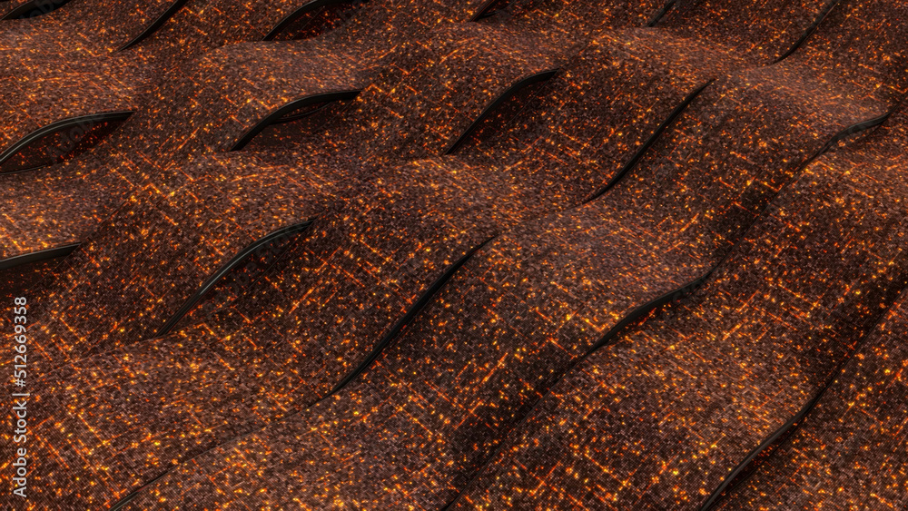 Abstract motion streak of line ribbons with shining lights, energy ...
