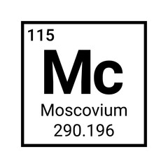 Sticker - Moscovium periodic table element icon vector illustration