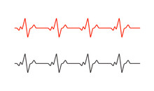 Heartbeat Ecg Electrocardiogram Vector Graph Wave Line. Ekg Cardio Heart Beat Cardiology Frequency Monitor