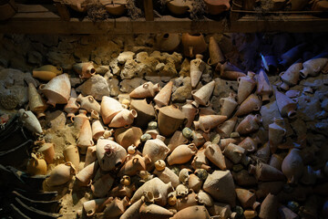 Reconstructed shipwreck in Bodrum Castle, Mugla, Turkey