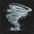 Hand drawn Large tornado storm natural disaster, Tornado twister hurricane wind or cyclone vortex