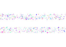 Birthday Sparkles. Rainbow Tinsel. Laser Flyer. Bright Foil. Shiny Realistic Illustration. Carnival Texture. Violet Retro Confetti. Glitter Art. Purple Birthday Sparkles