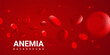 Blood anemia background cell hematology red template. Anemia blood hemoglobin medicine banner