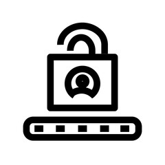 Sticker - lock login password line icon